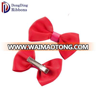 Wholesale custom fashion kids hair accessories ,make grosgrain ribbon bow with clips