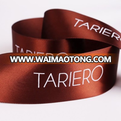 5cm dark brown printed logo polyester ribbon wholesale  party decoration polyester ribbon