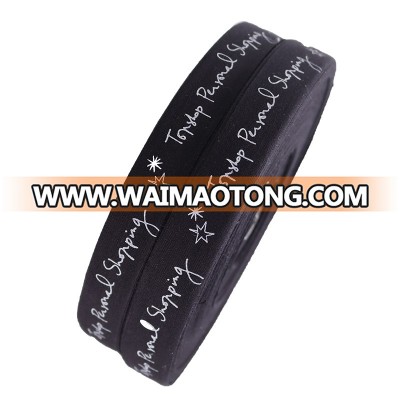 black plain cotton ribbon custom logo double face 1inch cotton ribbon wholesale